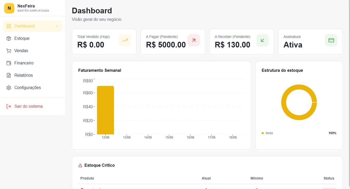 Interface do sistema NEXPOINT